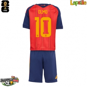 Espanja Dani Olmo #10 Kotipaita Lapsille MM-kisat 2026 Lyhythihainen (+ shortsit)